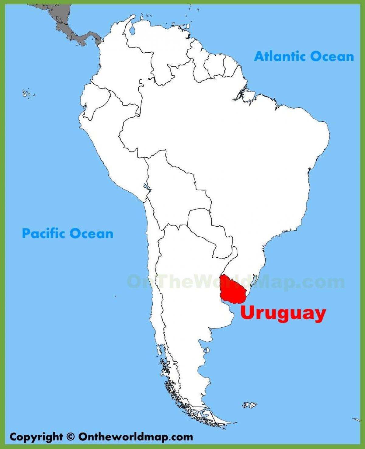 Žemėlapis Urugvajus pietų amerikoje