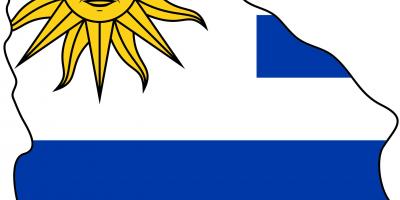 Žemėlapis Urugvajus vėliava