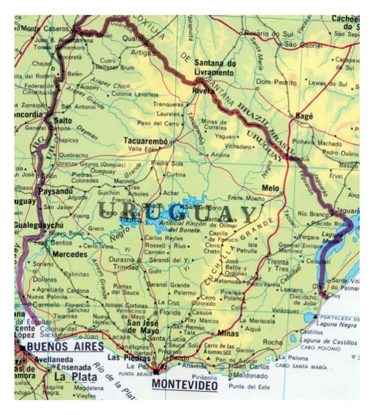 žemėlapis Urugvajus